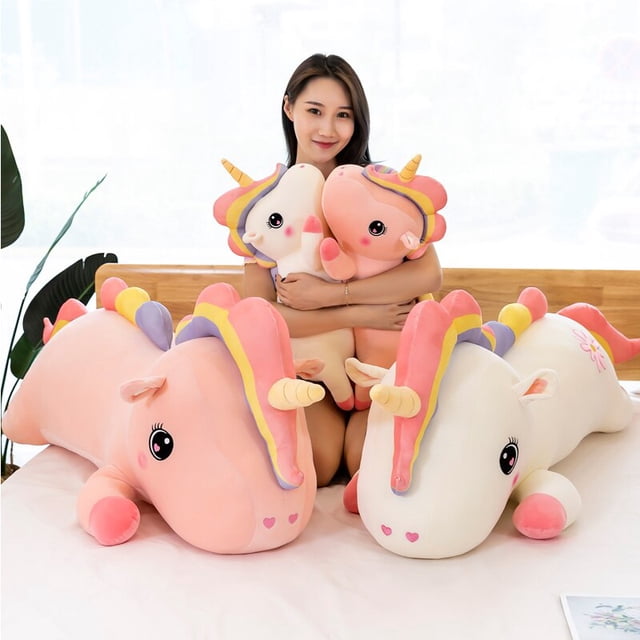 Giant Size Rainbow Unicorn Plush Toy Soft Stuffed Cartoon Angel Unicorn Dolls Animal Horse High Quality Gift For Drop Shiping zhangmengya LED