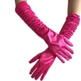 thumbnail image 2 of Long Gloves Costume Women Long Satin Opera Gloves Elbow Length, 2 of 4