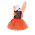 thumbnail image 4 of Toddler Girl Halloween Dress, Toddler Kids Girls Halloween Pumpkin Role Play Fancy Party Mesh Dress Wing Set Outfits, Halloween Gifts, 4 of 6