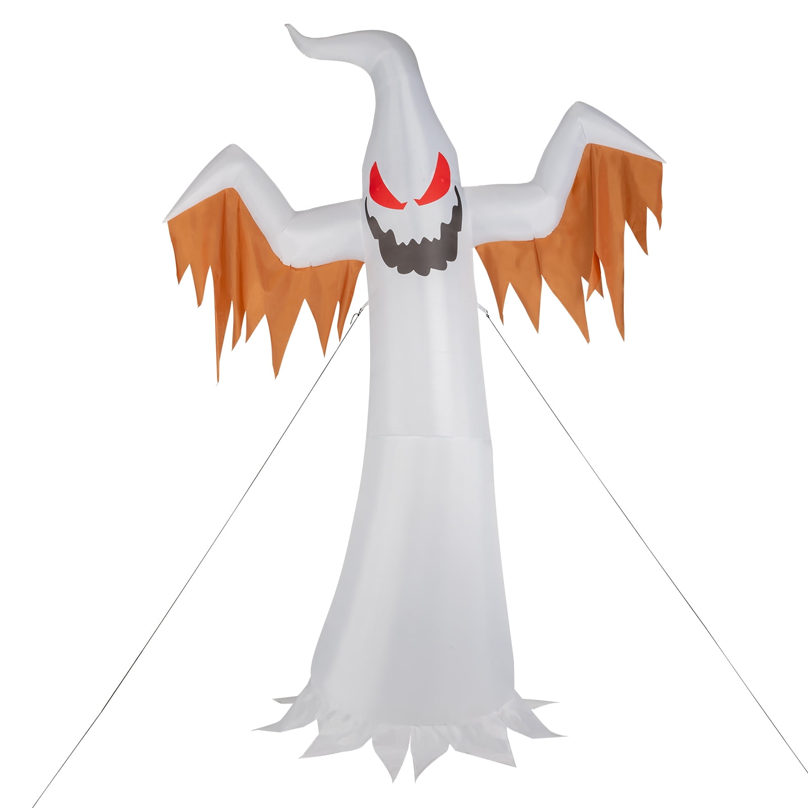 Astoutdoor 12 ft Inflatable Halloween Ghost with LED Lights and Flashing Red Eyes, Red Polyester Yard Decoration