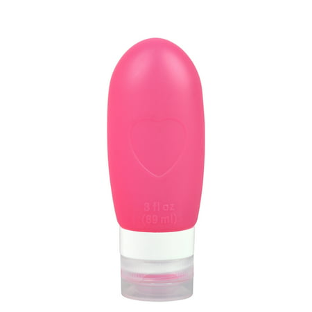 Refillable Travel Bottles Silicone Squeezable Tube Sets Cosmetic Toiletry Containers for Shampoo Lotion Soap Pink L
