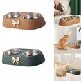 thumbnail image 1 of Juego de 2 bebederos dobles Yinane desmontable para perros y gatos Comedero para gatos, 1 of 7