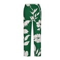 thumbnail image 4 of Stamzod Flowy Pants for Women Fashion Flower Printed Stretch Waist Straight Palazzo Pants Daily Casual Loose Wide Leg Trousers Women Multicolor C M, 4 of 5