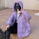 thumbnail image 2 of Chaqueta de plumón de invierno para mujer, nueva chaqueta de plumón con capucha y cremallera de longitud media, plumón de pato blanco, cálida, gruesa, informal, versión grande, prendas de vestir exter, 2 of 5
