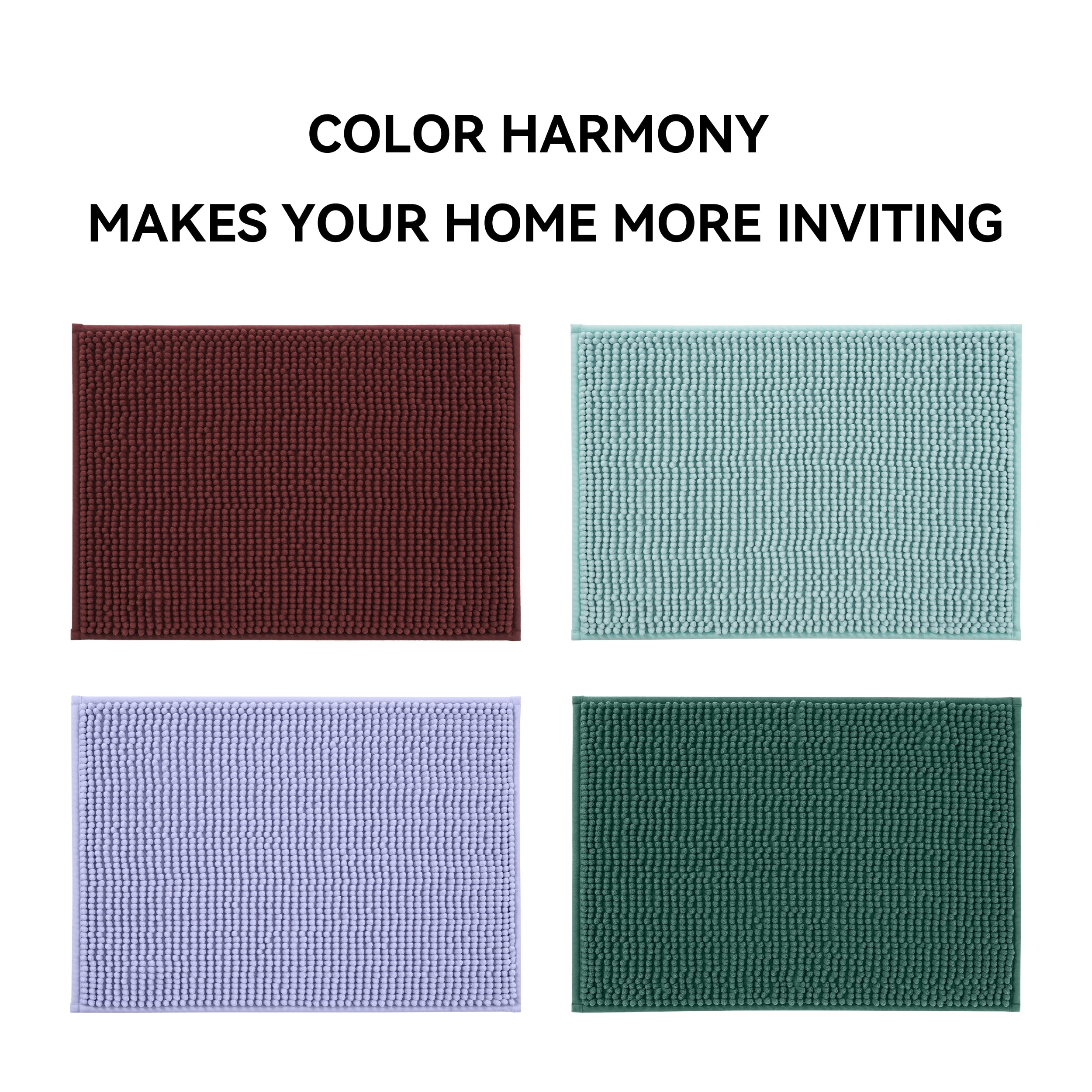 Mainstays Aqua Chenille Noodle Bath Rug, 17 in x 24 in