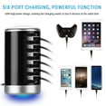 thumbnail image 3 of Latrodar 6 USB Smart Fast Charger 6A Multi-port USB Cylindrical Charger,applicable Enduring Fast Charging Socket Black 4.8x4.4 Inch Home Stuff, 3 of 5