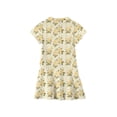 thumbnail image 4 of CCRFTGI Girls Dresses Polo Dress Size 10-12 Back To School School Uniform Casual Floral Print Pleated Flare Skater Polo Dresses Summer Button-Down Collar Picque Polo Dress Yellow 7-8 Years, 4 of 5