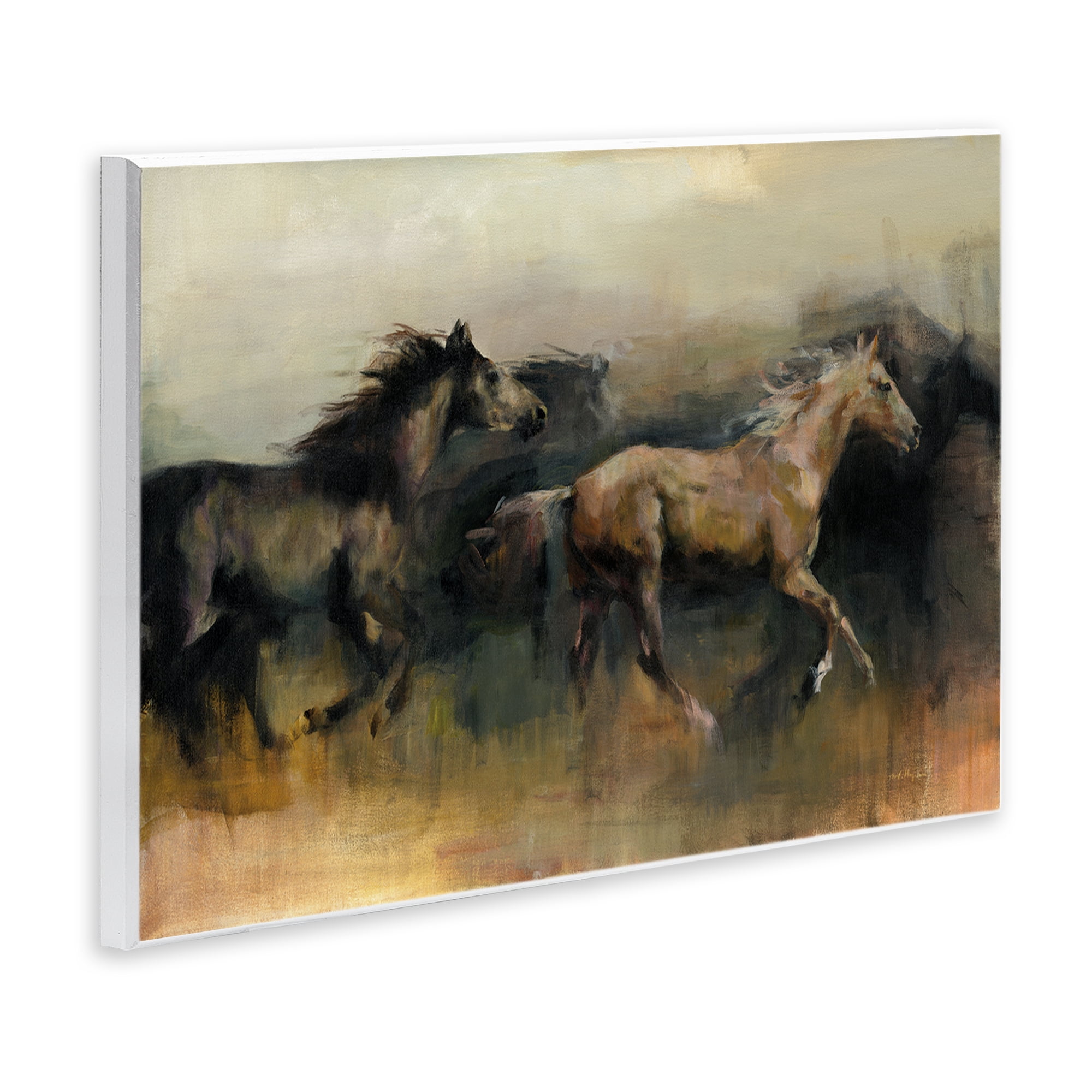 Stupell Industries Roaming The West Horses Animals Painting Unframed Art Print Wall Art, 15 x 10
