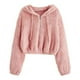 thumbnail image 1 of Sudadera corta con cremallera y capucha de felpa de manga larga suelta sólida para mujer Fridja fksj4092, 1 of 6