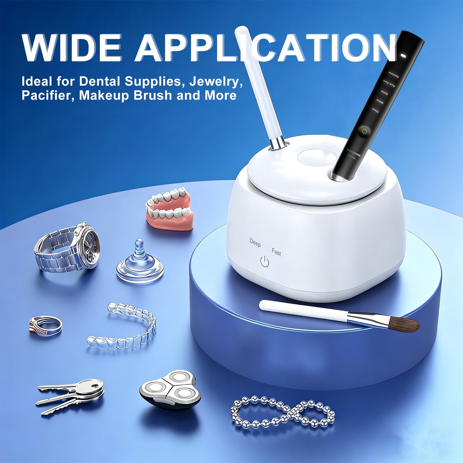Ultrasonic Cordless Water Flosser, 2 Modes Portable Oral Irrigator with 250mL Detachable Tank, Rechargeable Waterproof Teeth Cleaner for Home and Travel