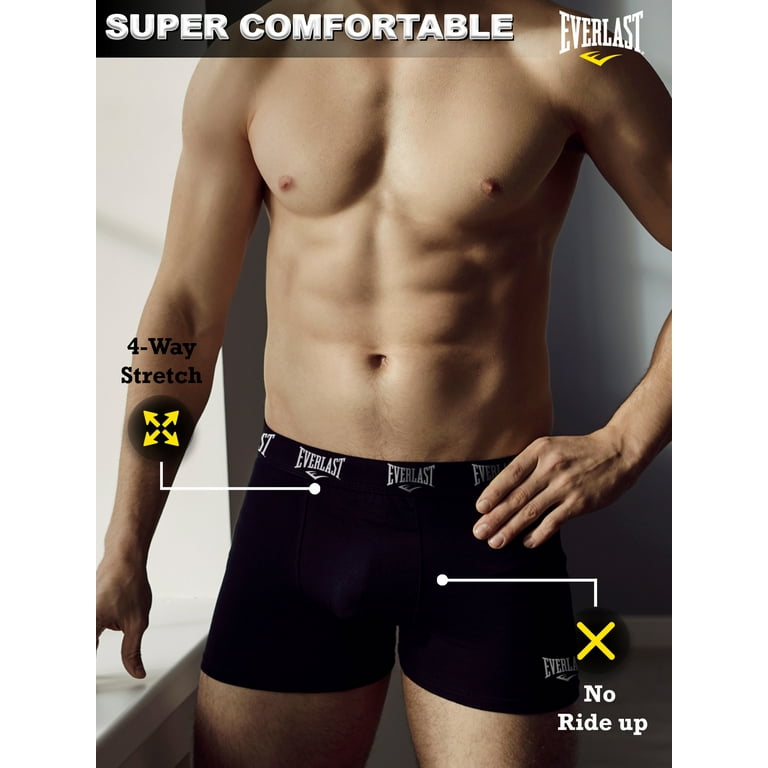 Everlast Mens Boxer Briefs Breathable Cotton Underwear for Men - 6 Pack -  Cotton Stretch Mens Underwear (Small, Black) at  Men's Clothing store