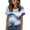 ♕086-Blue, variant on Funny Gradient Print Vintage Short Sleeve Shirt -Casual Sports Top,Comfortable for Couple Matching Outfits, Friend Group Hangouts, Playful Retro Daily Style,Lightweight Gym-to-Street Wear