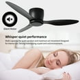 thumbnail image 2 of 42" Flush Mount Ceiling Fan without light, 3 Reversible Blades, with 6 Speeds Reversible DC Motor,Low Profile Ceiling Fan with no light for Living Room Kitchen Bedroom, 2 of 7