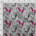 thumbnail image 3 of oneOone Cotton Silk Light Gray Fabric Rooster Cock Sewing Craft Projects Fabric Prints By Yard 42 Inch Wide-6E, 3 of 6