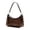 Coffee, variant on Stadium Approved Clear PVC Hobo Shoulder Bag Waterproof See‑Through Transparent Purse With Zipper For Concert Sports Party Wedding Events(Black-14x19.5x7cm)