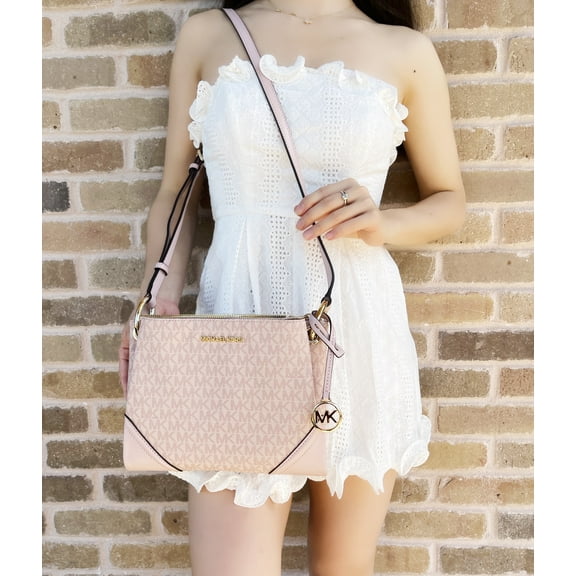Michael Kors Jet Set Nicole Large Triple Compartment Crossbody Ballet Pink