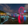 thumbnail image 2 of Frank, Assaf 32x25 White Modern Wood Framed Museum Art Print Titled - London city skyline with London Eye over river Thames, UK, 2 of 4