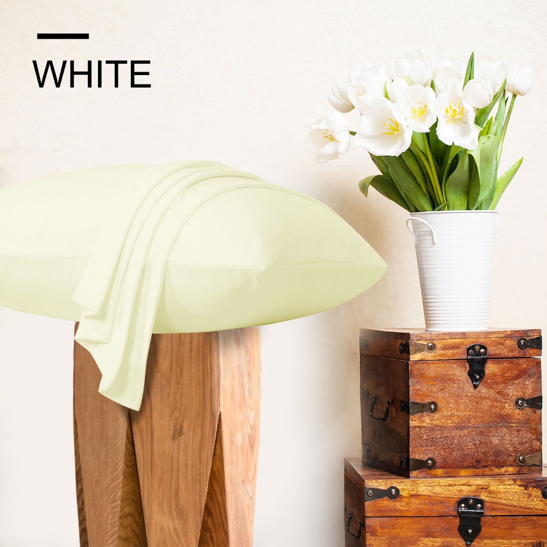 Unique Bargains 2-Piece Soft Microfiber Pillowcases, Standard, Beige