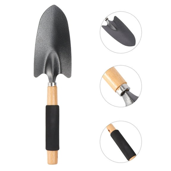 Worgeous Durable Gardening Shovel with Ergonomic Black Metal Handle for Long-Term Use 7.5 Inches