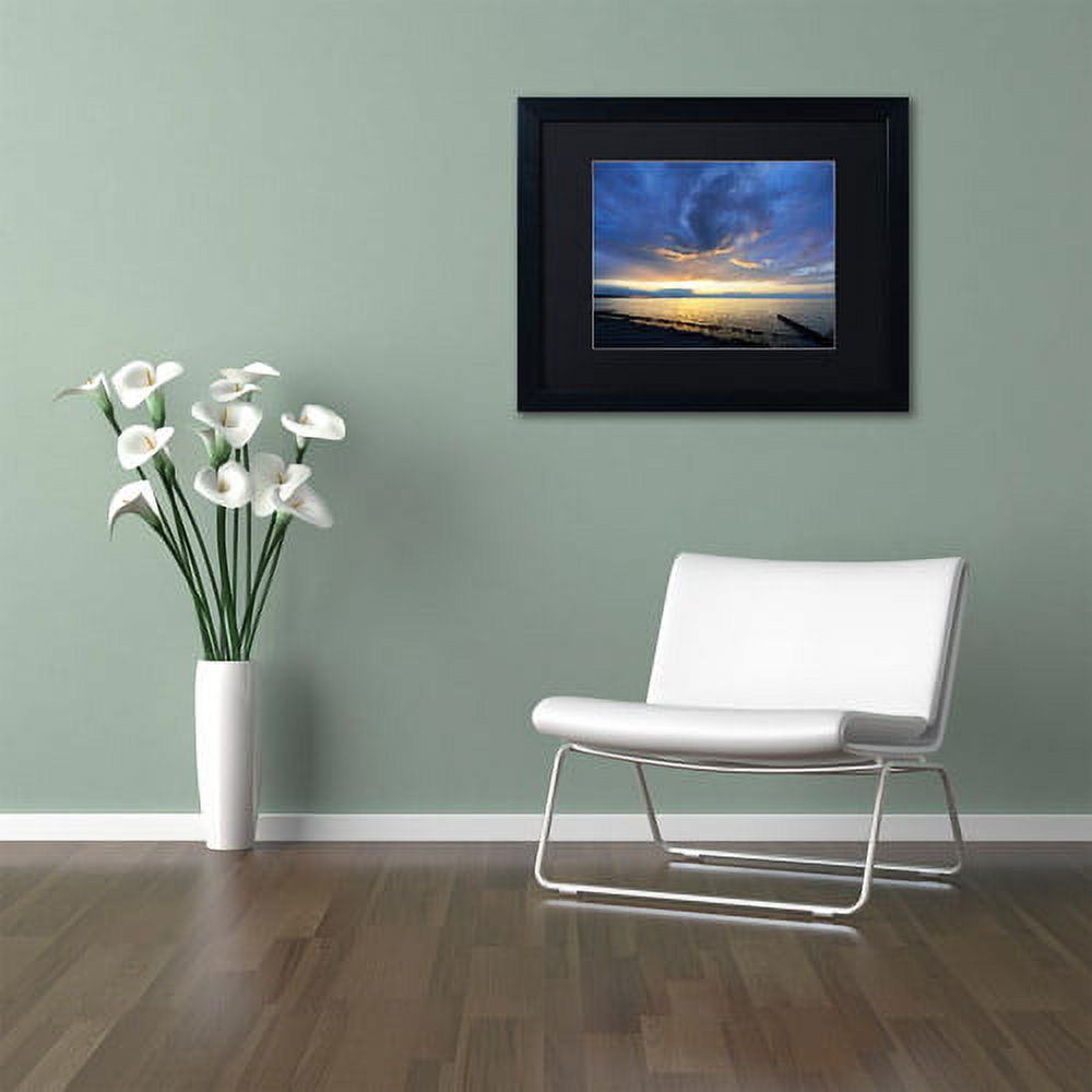 Trademark Fine Art "Sweeping North Coast Sunset" Canvas Art by Kurt Shaffer Black Matte, Black Frame