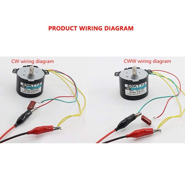 Motor síncrono de imanes permanentes CW/CCW Motor eléctrico de par alto y baja velocidad (15rpm 50KTYZ AC 220V 6-10w)