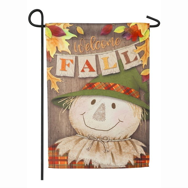 Evergreen Flag, Welcome Fall Scarecrow Garden Suede Flag, 18'' x 0.15 ...