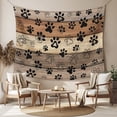 thumbnail image 2 of Brown Beige Large Tapestry for Bedroom Wall Hanging Tapestry, Rustic Farmhouse Dog Paw Vintage Ceiling Backdrop Tapestries Poster Blanket Wall Decor for Teens Room Living Room Dorm 100" x 59", 2 of 8