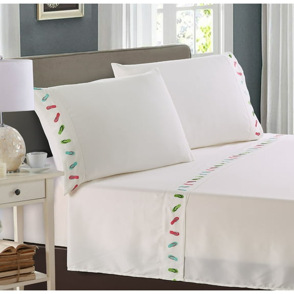 Flips embroidered pillowcase pairs