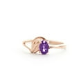 thumbnail image 3 of Galaxy Gold 14K Rose Gold 0.46 Carat Natural Amethyst and Genuine Diamond Ring - February Birthstone - Peace & Wisdom - Sizes 5.5 to 11 - Fine Jewelry for Women, 3 of 3