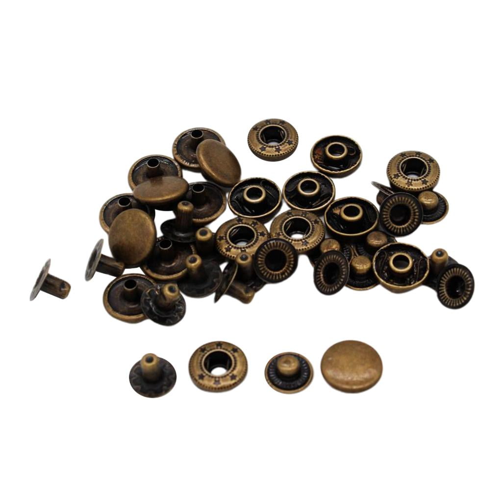 10 Sets Snap Button Copper Snap Fasteners Snaps Button Press Studs for Garment Repair, Jackets