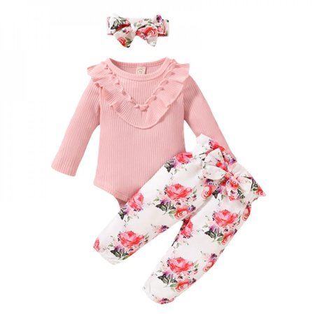 

Promotion!Baby girl clothes set Long Sleeve Solid Tops+pants Pajamas Sleepwear Outfits Baby Boys outfit#1