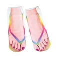 thumbnail image 3 of 3D Pattern Funny Socks Sandal Socks Low Cut Ankle Silly Socks- A Gag Gift, 3 of 3