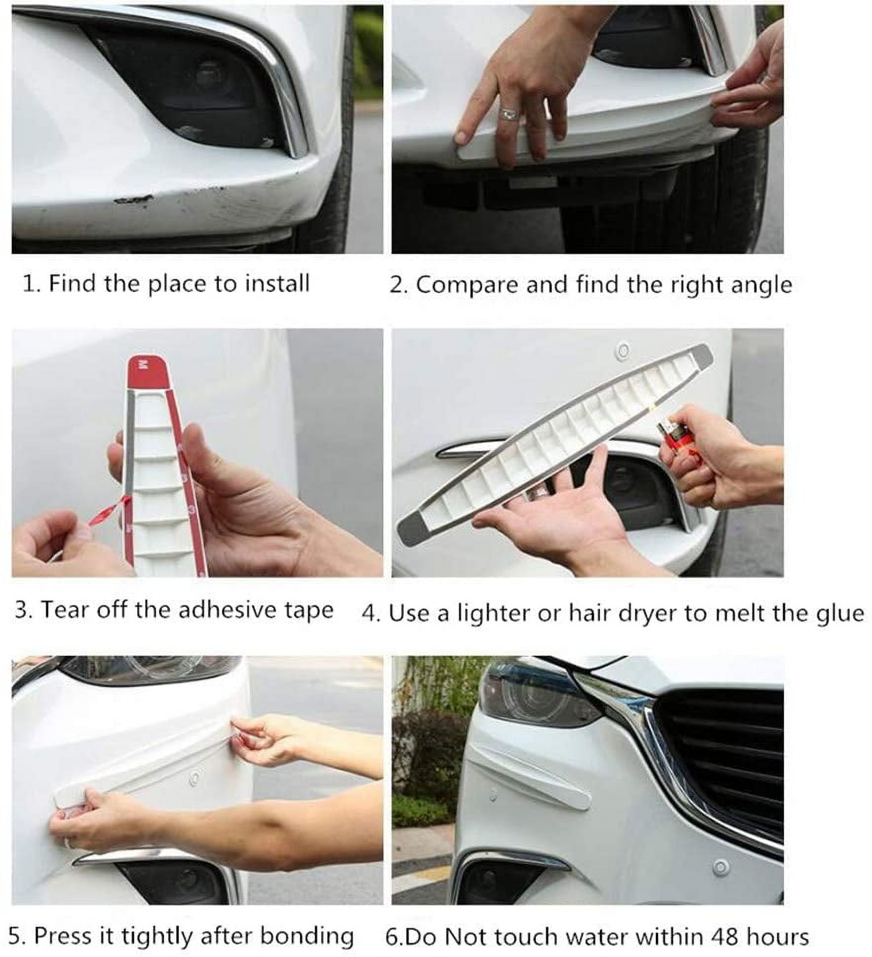 4 Protections De Pare-chocs Angle Auto-adhésives - Bandes Anti-rayures Universelles Pour Voiture, Camion - 9
