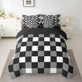 thumbnail image 2 of Homewish Black White Grid 7-Piece Twin Bedding Sets For Kids Children Teens,Geometric Buffalo Bedding Comforter Set,Minimalist Abstract Breathable Sheet Sets,Microfiber Bedroom Decor,Reversible, 2 of 8