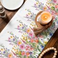 thumbnail image 3 of Pink Flowers Table Runner 72 Inches, Spring Floral Daisy Farmhouse Pastoral Botanical Bed Runner Dresser Scarves Tabletop for Indoor Outdoor Parties/Ceremony/Banquet, 18" x 72", 3 of 8
