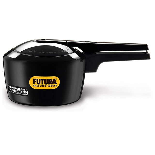 Futura Hard Anodised Inner Lid Pressure Cooker 2 Liters | Induction Cooker, Small Cooker, Black (IFP20) - For 2 Or 3 Persons