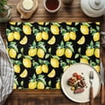 thumbnail image 2 of Placemats Set of 6, Yellow Lemon Place Mats Watercolor Fruit Leaves Black Tablemats Washable Placemat Table Decoration for Kitchen Table Dinner Party Home Decor Indoor Outdoor 13x19 Inch, 2 of 9