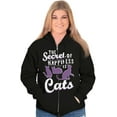 thumbnail image 4 of Crazy Cat Lady Secret of Happiness Womens Plus Size Graphic Zipper Hoodie Brisco Brands 2X, 4 of 5