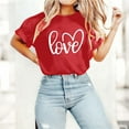 thumbnail image 5 of Ailaofu Womens Love Shirt Casual Loose Short Sleeve Letter Heart Graphic Tee Summer Tops, 5 of 7