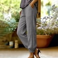 thumbnail image 4 of Inleife Womens Breathable Summer Beach Pants Ladies Lace Trim Elastic Waist Joggers with Pockets Casual Trousers for Daily Wear, 4 of 5