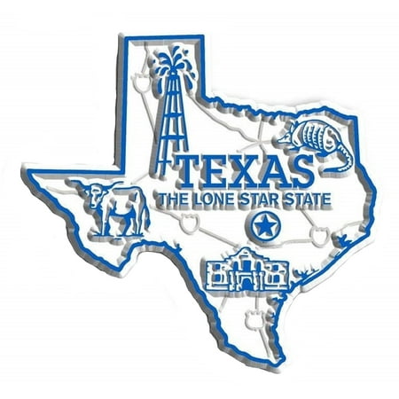 - Texas the Lone Star State Map Fridge Magnet
