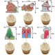 thumbnail image 3 of Mini pastel navideño Maffin Cup Cake Plug-in Tarjeta navideña Árbol de Navidad Muñeco de nieve Tarjeta Decoración para hornear, 3 of 6