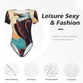 thumbnail image 4 of Pofeuu Cartoon Iceberg Bald Eagle Print Short Sleeve Body Suits Women Round Neck Bodysuits for Women Onesie Adult Set Body Suit-X-Large, 4 of 7