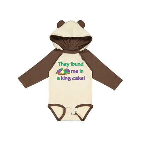 

Inktastic They Found Me in a King Cake Gift Baby Boy or Baby Girl Long Sleeve Bodysuit