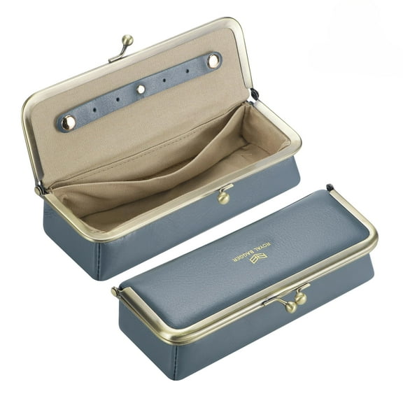 Royal Bagger Genuine Leather Jewelry Box for Women, Retro Glasses Case - RFID Blocking, Organizer & Kiss Lock Coin Purse 3135