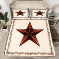 thumbnail image 2 of Manfei Boys Girls Texas Star Full Size Sheets 4-Piece,Geometric Plaid Breathable Bed Sheets,Western Theme Lightweight Sheet Sets,Microfiber Bedroom Decor, 2 of 7