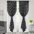 thumbnail image 4 of Achim Bombay Indoor Polyester Light Filtering Geometric Curtain Panel, Black, 52-in W x 63-in L, 4 of 6