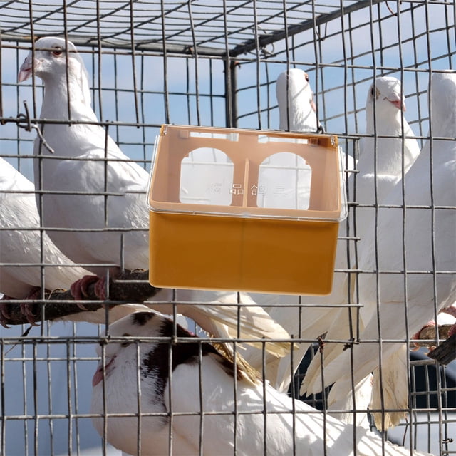 unbranded 3Ud Alimentador Para Pájaros De Plástico Resistente Para Jaula Color Café Fácil De Limpiar