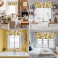 thumbnail image 5 of Vintage Sunflower Valance Curtain Farmhouse Barn Door White Yellow Flower Leaf Butterfly Window Valances Rod Pocket Short Curtains Window Treatments for Kitchen Bedroom Bathroom Laundry 54" x 18", 5 of 9