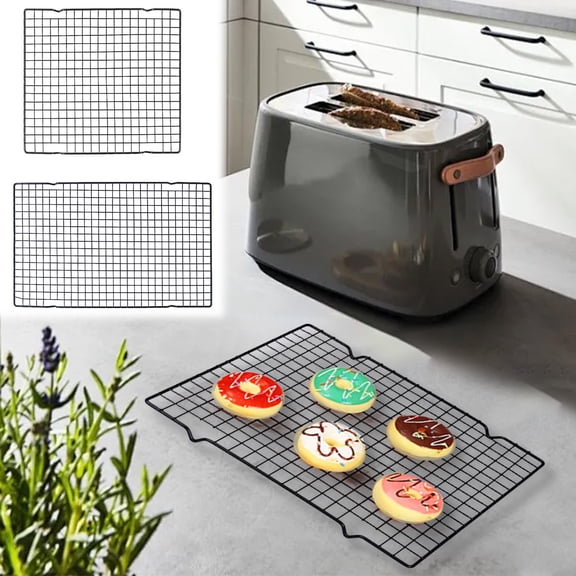 Stainless Steel Nonstick Cooling Rack for Baking, Heavy-Duty Wire Rack for Cakes, Cookies and Bread, Stackable for Easy Storage (19.5 x 14.2 in)